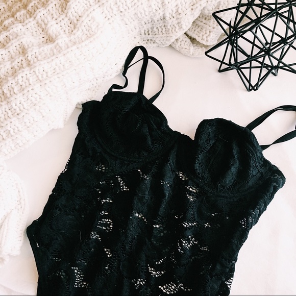 Forever 21 Tops - Black Lace Bodysuit